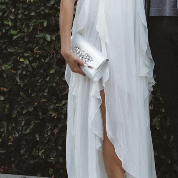 Nana Jacqueline White Dress with Silver Accent - Picture 2 of 8